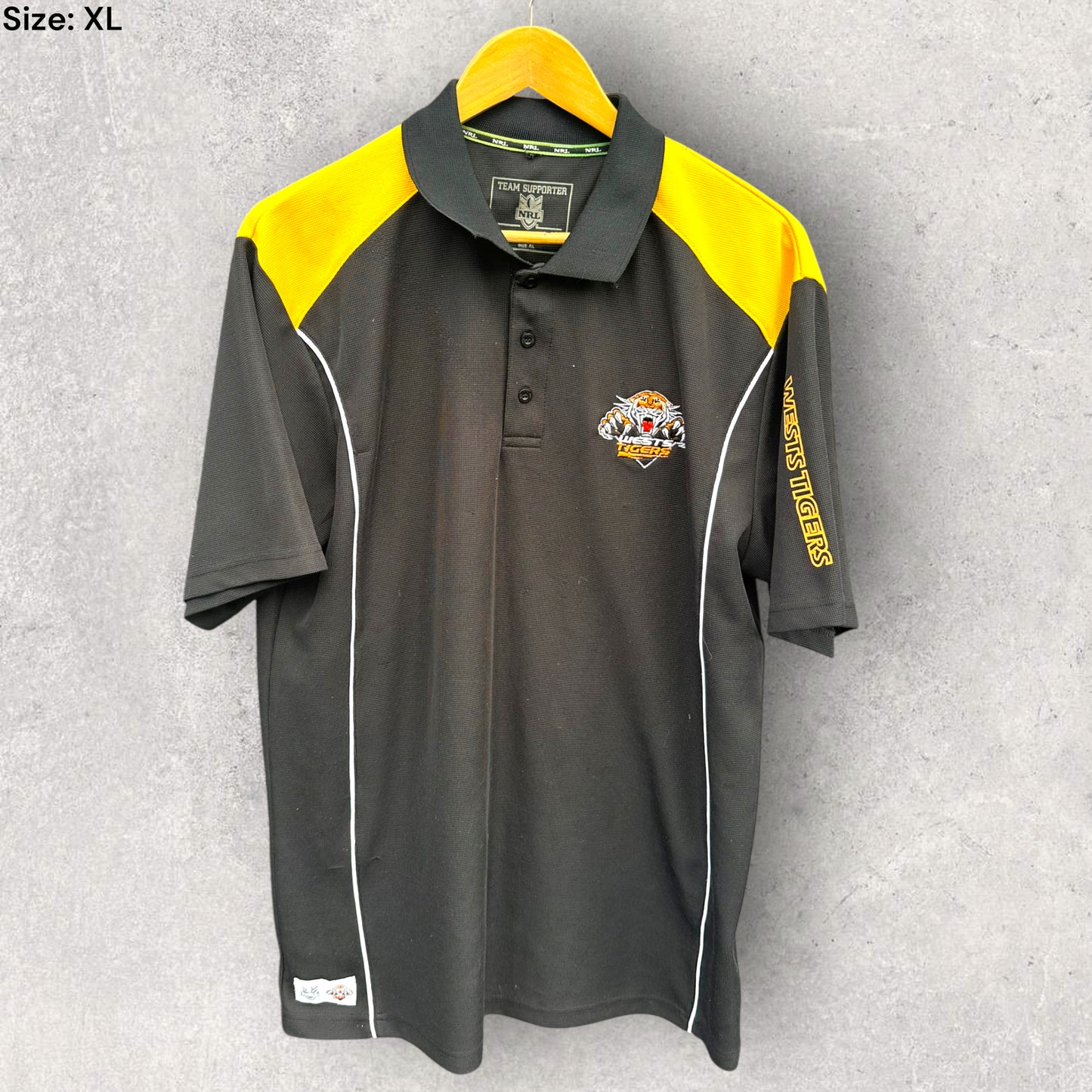 WESTS TIGERS BLACK NRL POLO SHIRT