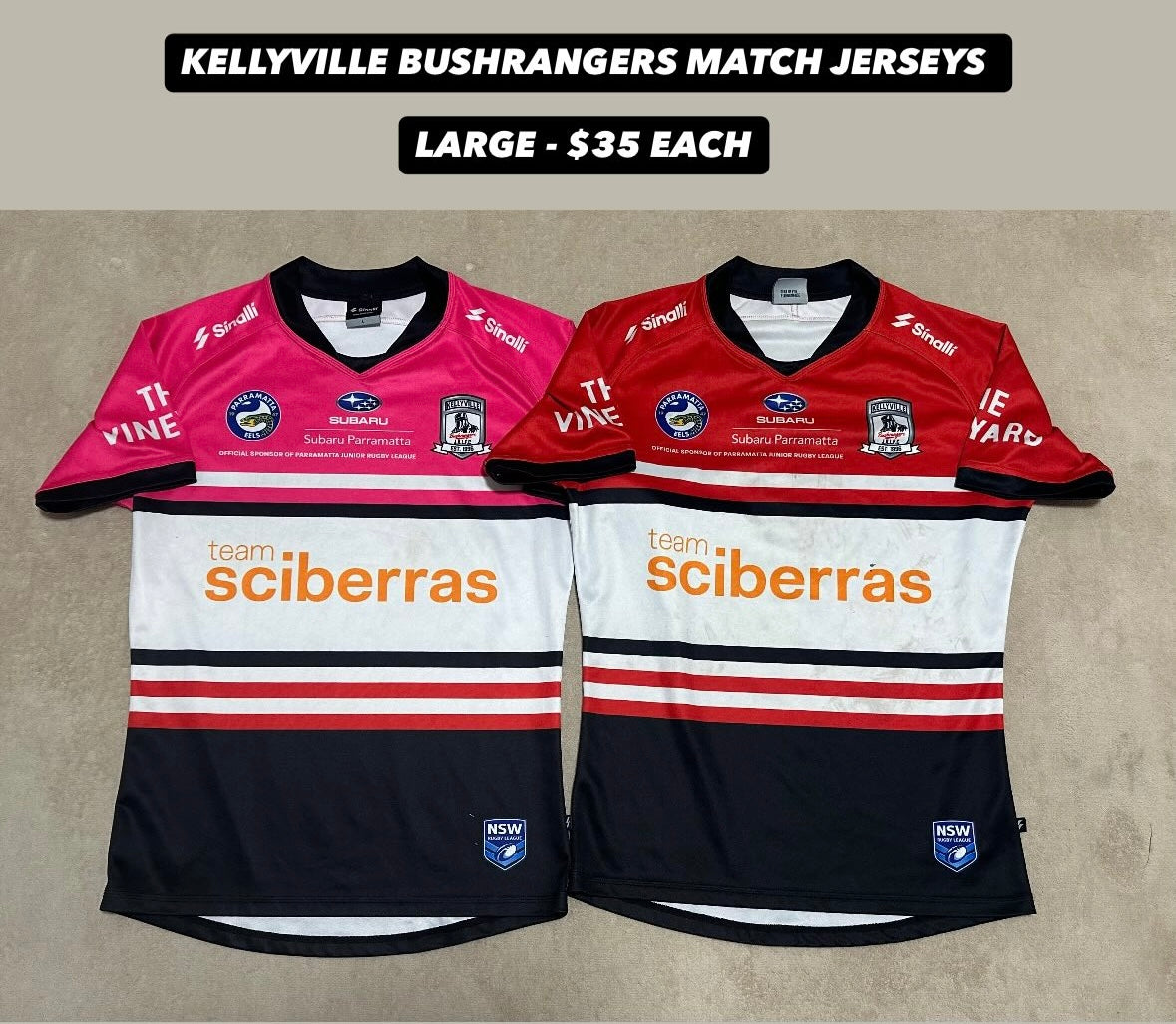 BUSHRANGERS JERSEYS X2