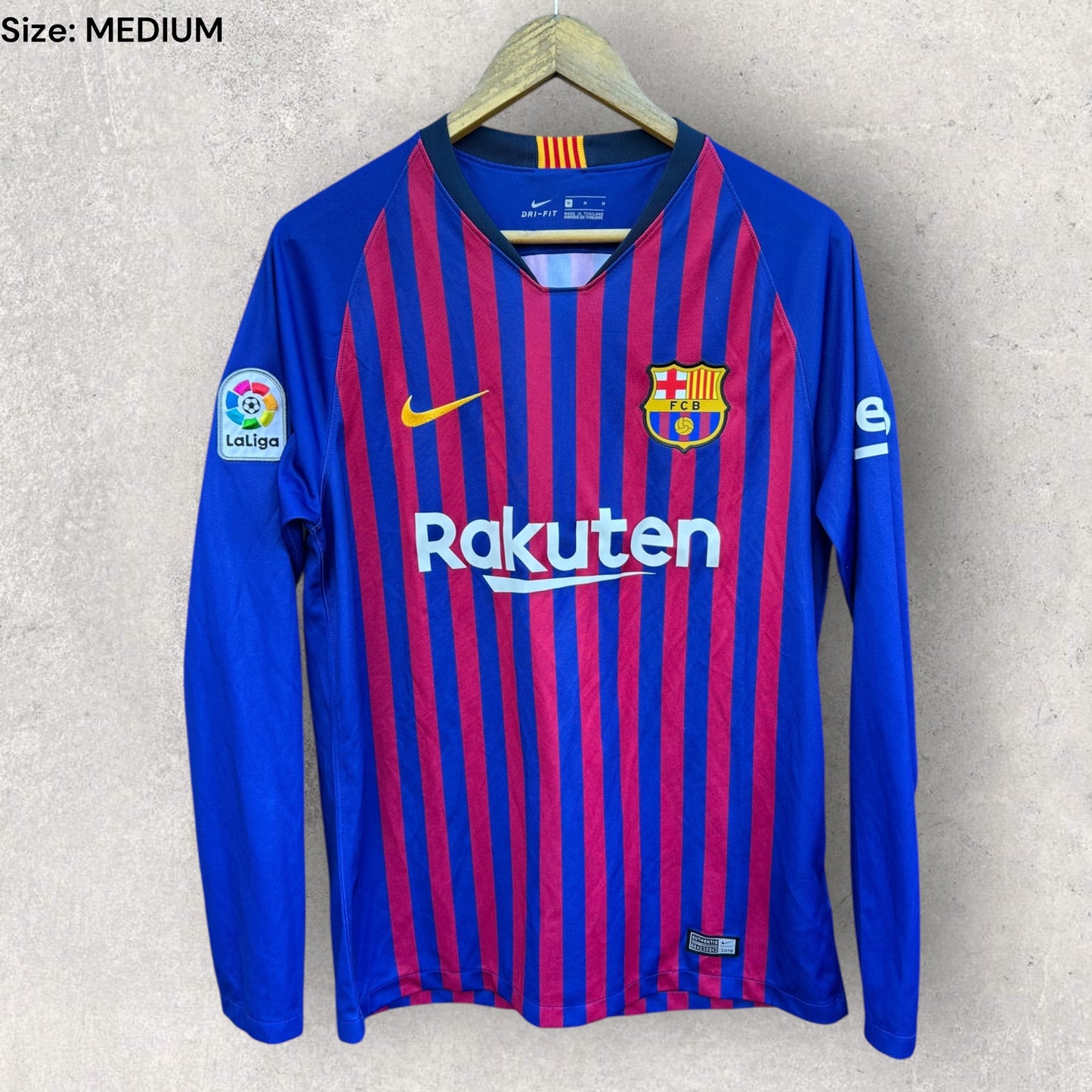 BARCELONA FC 2018-2019 HOME LONG SLEEVE NIKE FOOTBALL JERSEY