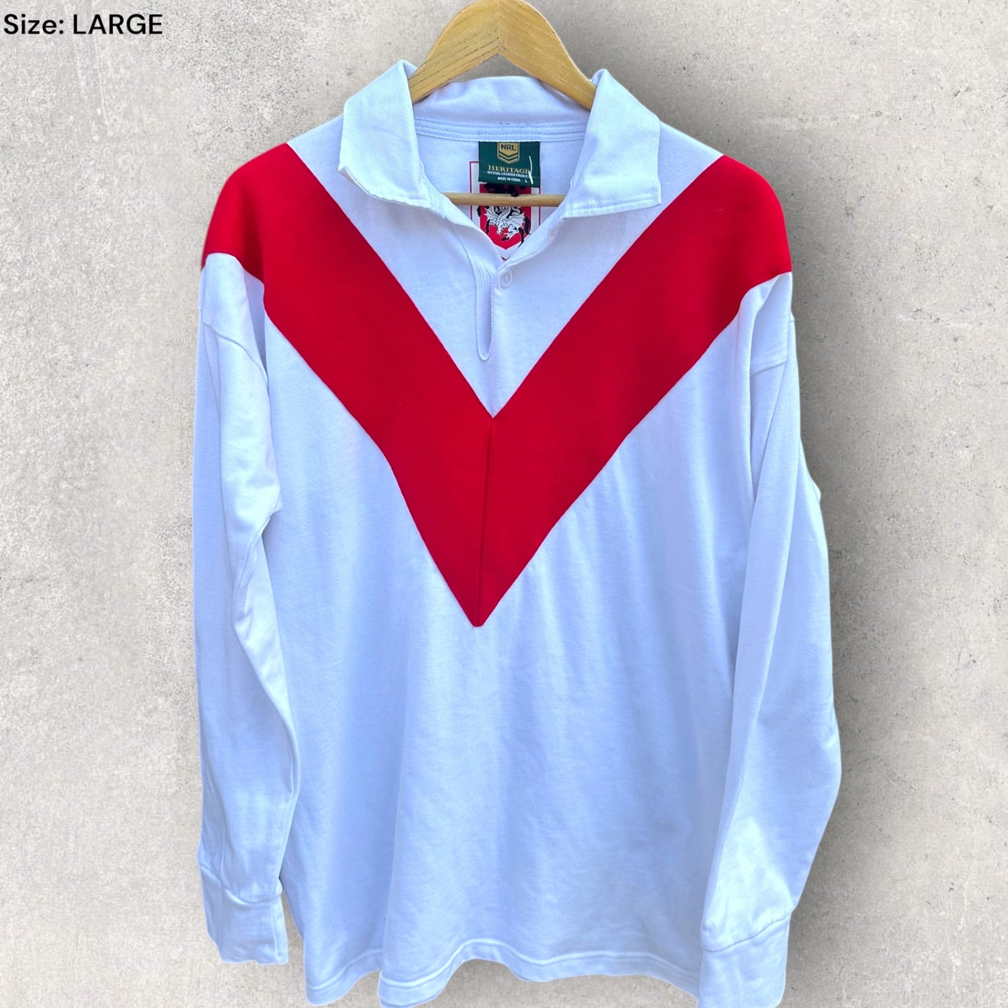 ST GEORGE ILLAWARRA DRAGONS RETRO LONG SLEEVE HERITAGE JERSEY