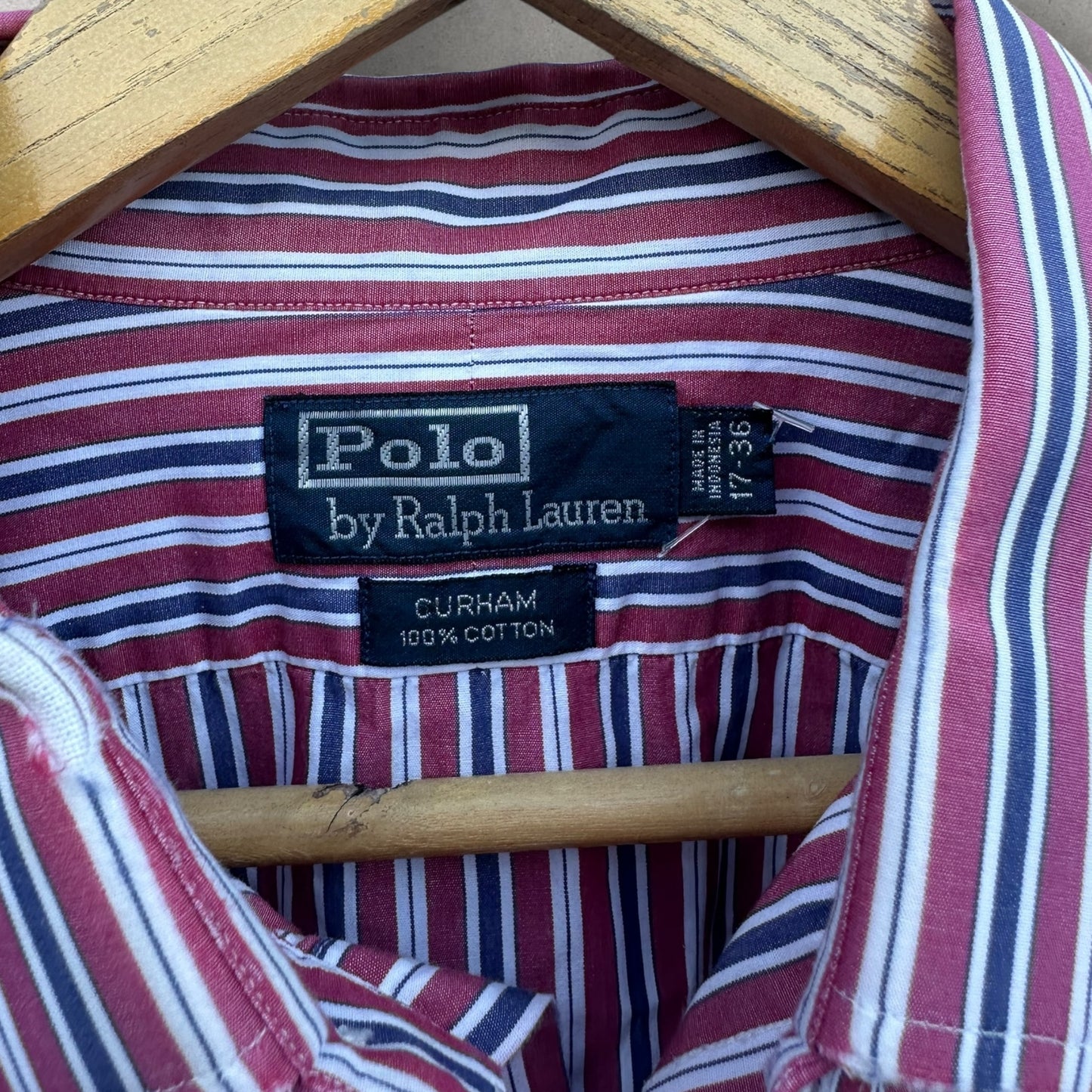 RALPH LAUREN POLO BUTTON UP LONG SLEEVE RED/WHITE/BLUE CHECKERED SHIRT
