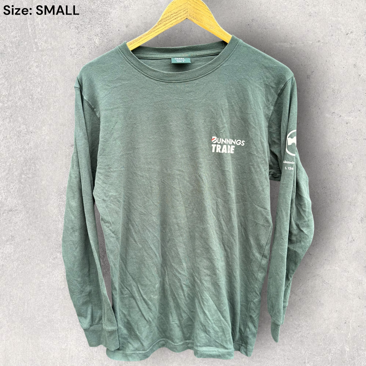 Bunnings Warehouse Trade Green Long Sleeve Tradesman Shirt