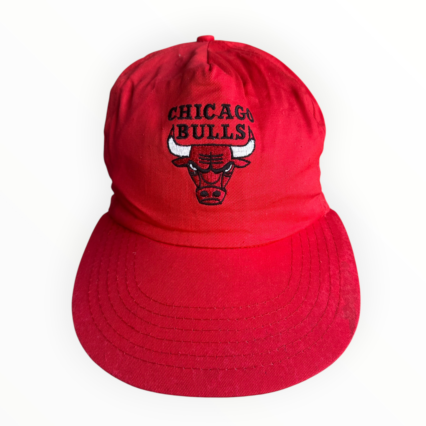 Chicago Bulls Vintage NBA Snap Back Red Hat Made in Hong Kong
