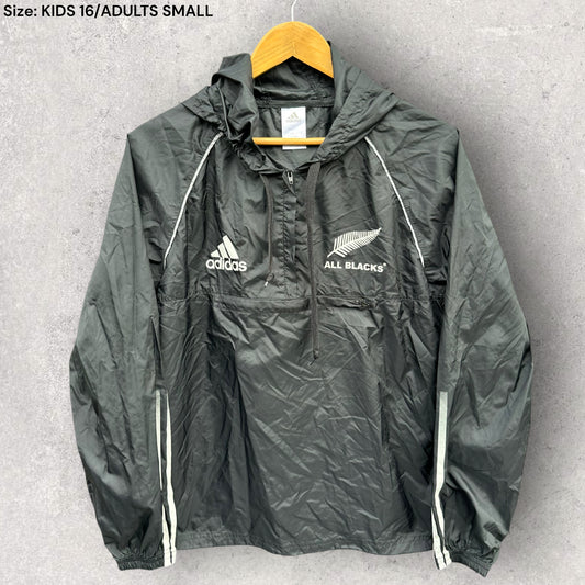 NEW ZEALAND ALL BLACKS ADIDAS WINDBREAKER HALF ZIP JACKET