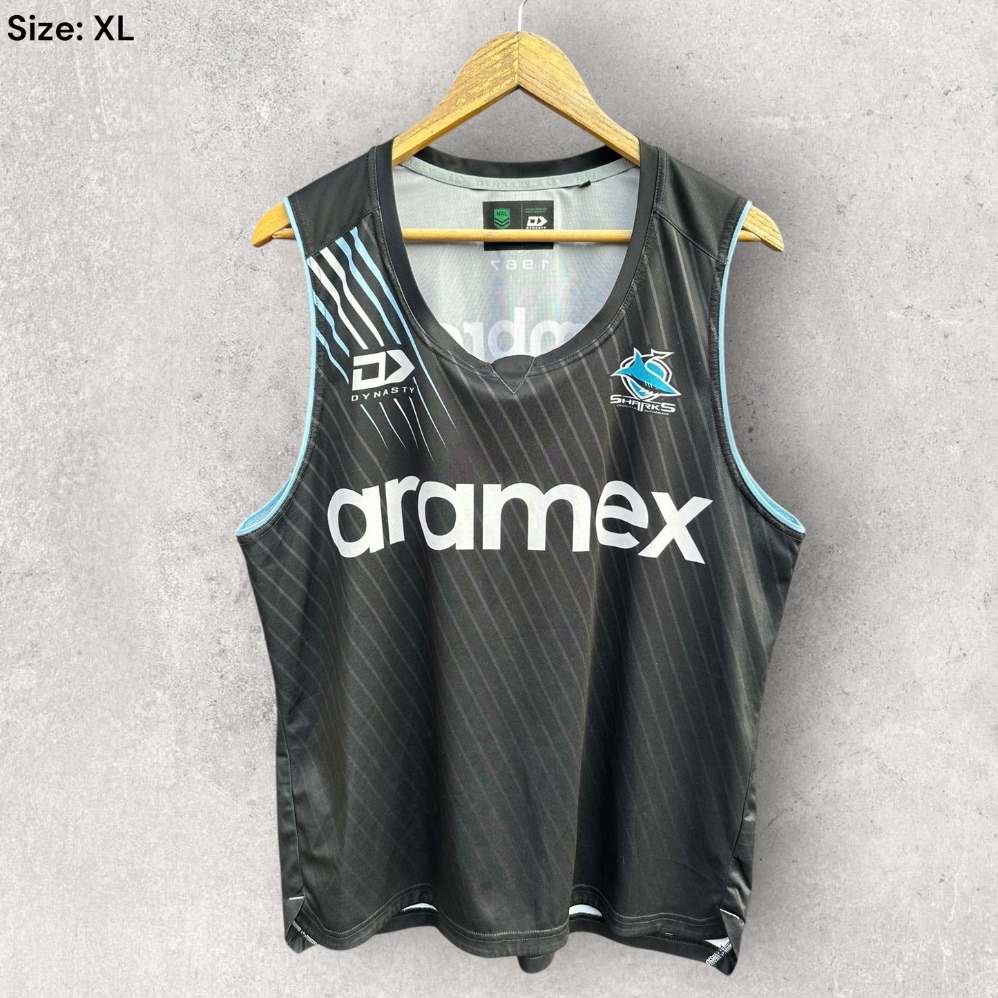 Cronulla Sharks Dynasty Player Issued Black Training Singlet