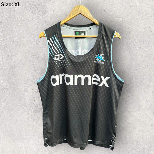 Cronulla Sharks Dynasty Player Issued Black Training Singlet
