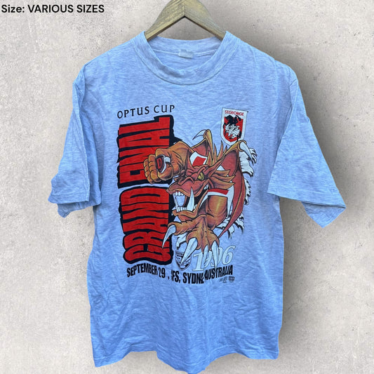 ST GEORGE DRAGONS 1996 OPTUS CUP GRAND FINAL VINTAGE GREY SHIRT