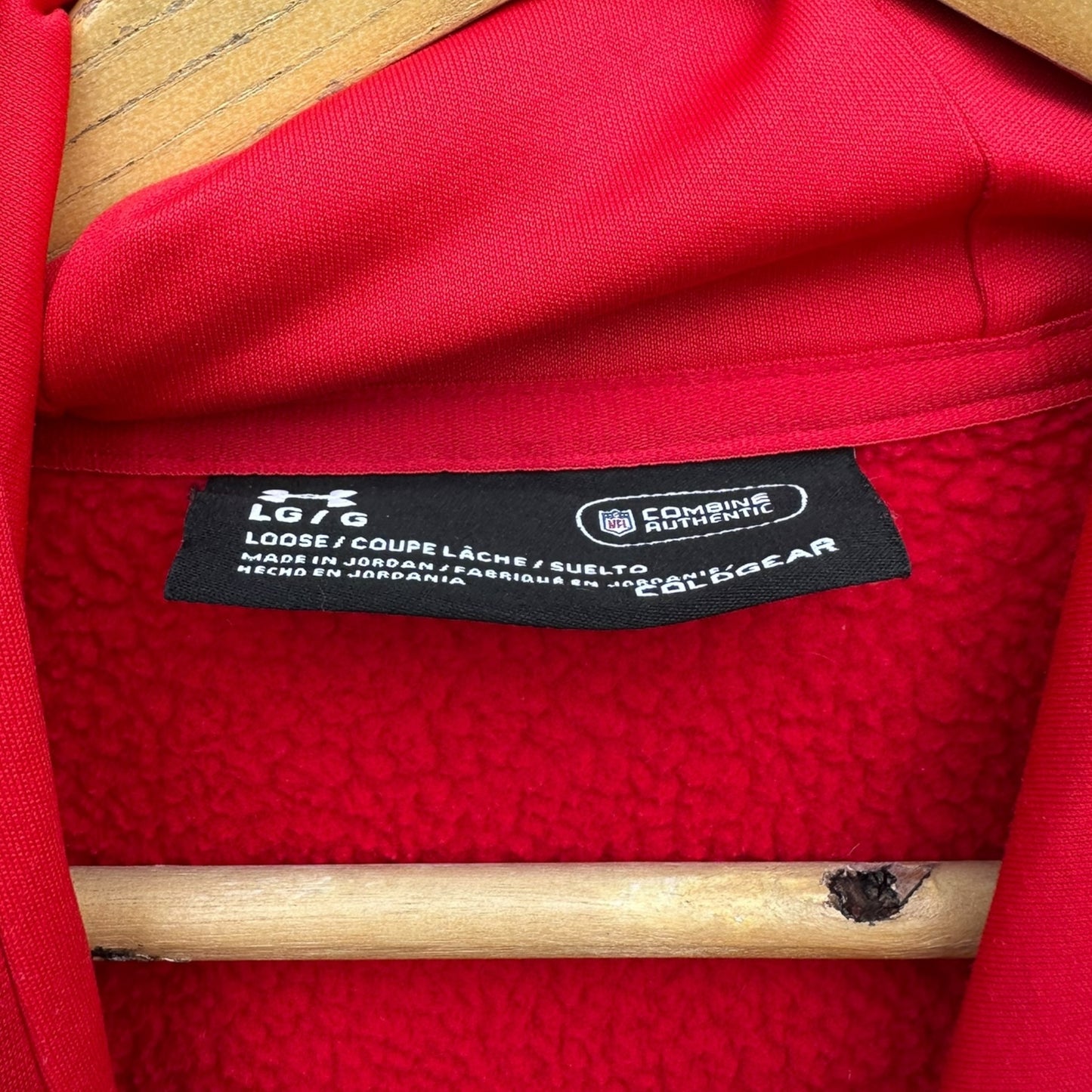 KANSAS CITY CHIEFS UNDER ARMOUR NFL COMBINE RED HOODED JUMPER