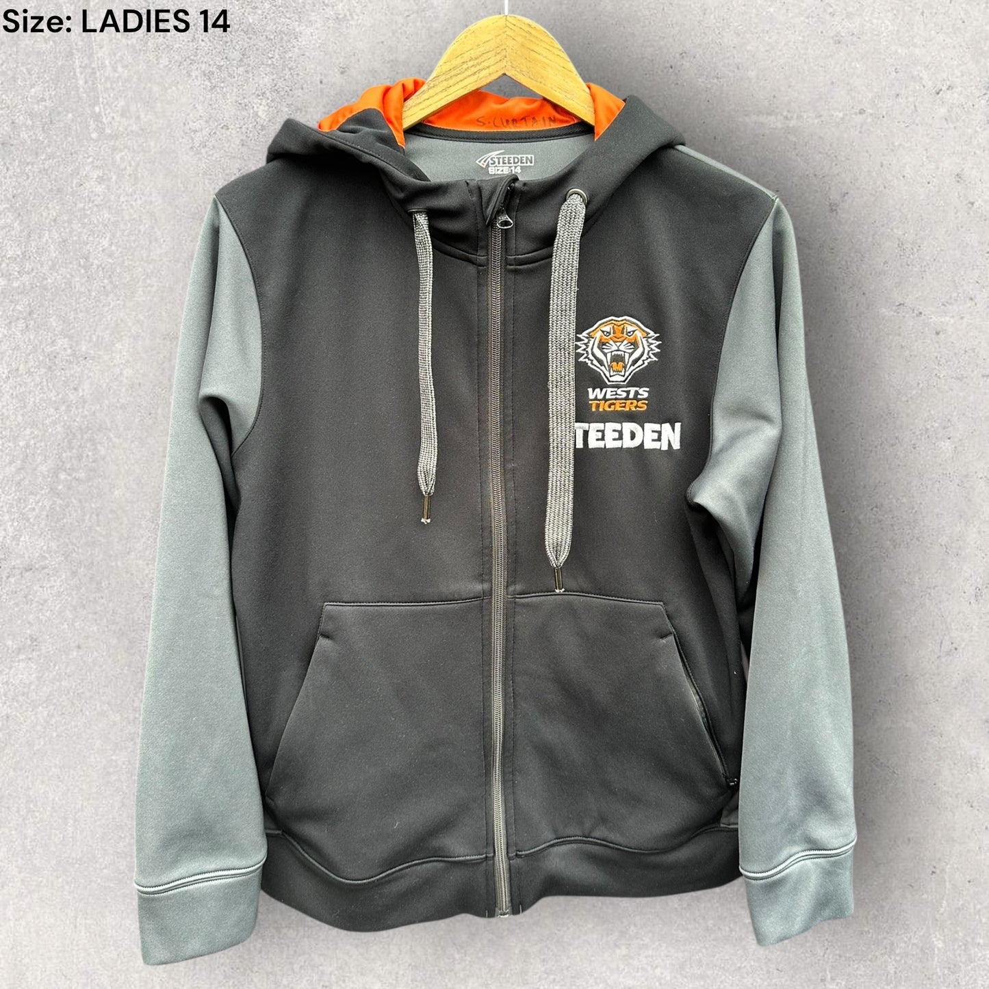 Wests Tigers 2023 STEEDAN Hooded Jumper Player Issued To Sophie Curtain