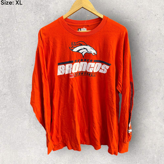 DENVER BRONCOS REEBOK LONG SLEEVE ORANGE NFL SHIRT