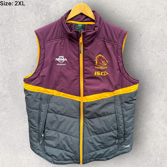 BRISBANE BRONCOS ISC SLEEVELESS PUFFER JACKET