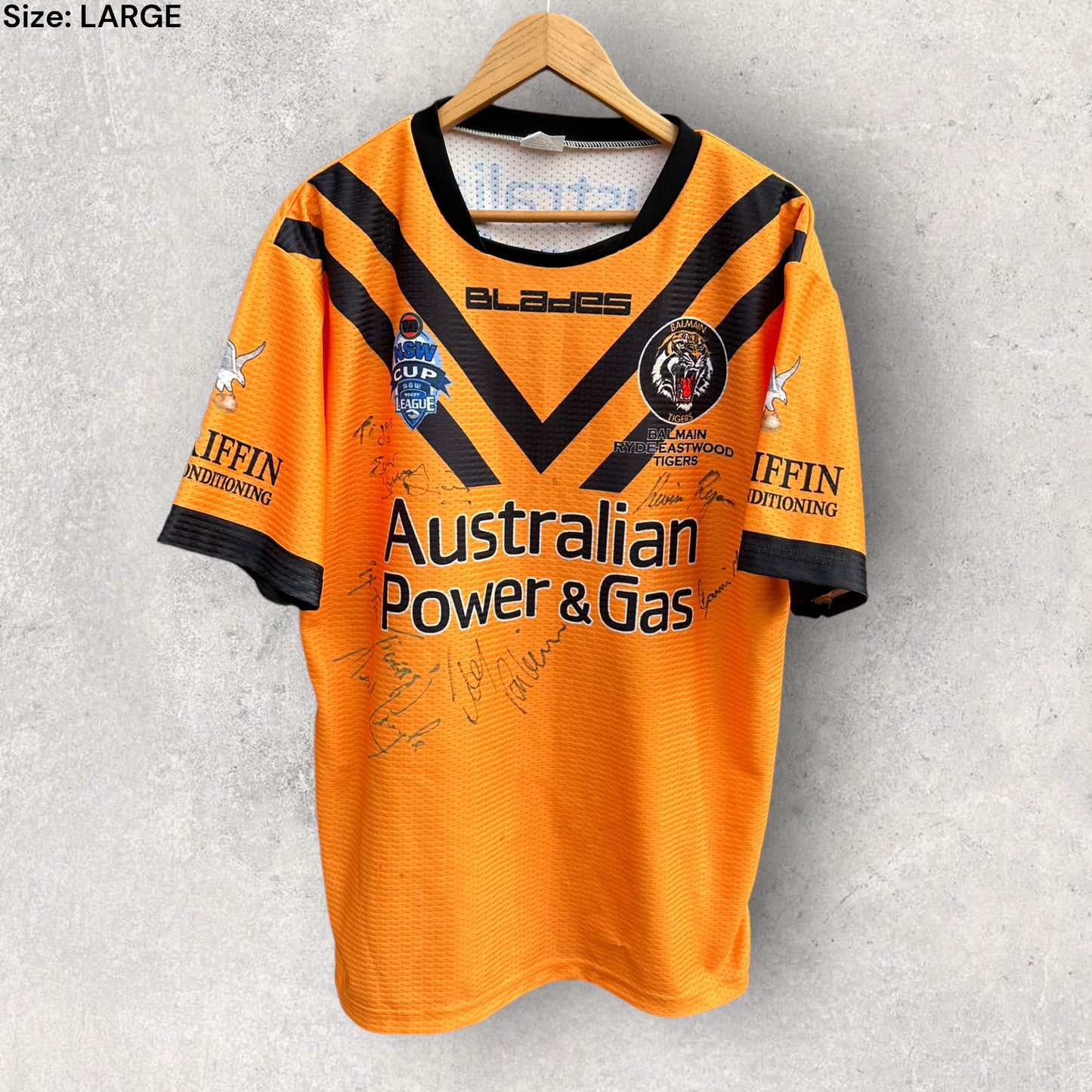 BALMAIN TIGERS NSW CUP SIGNED JERSEY