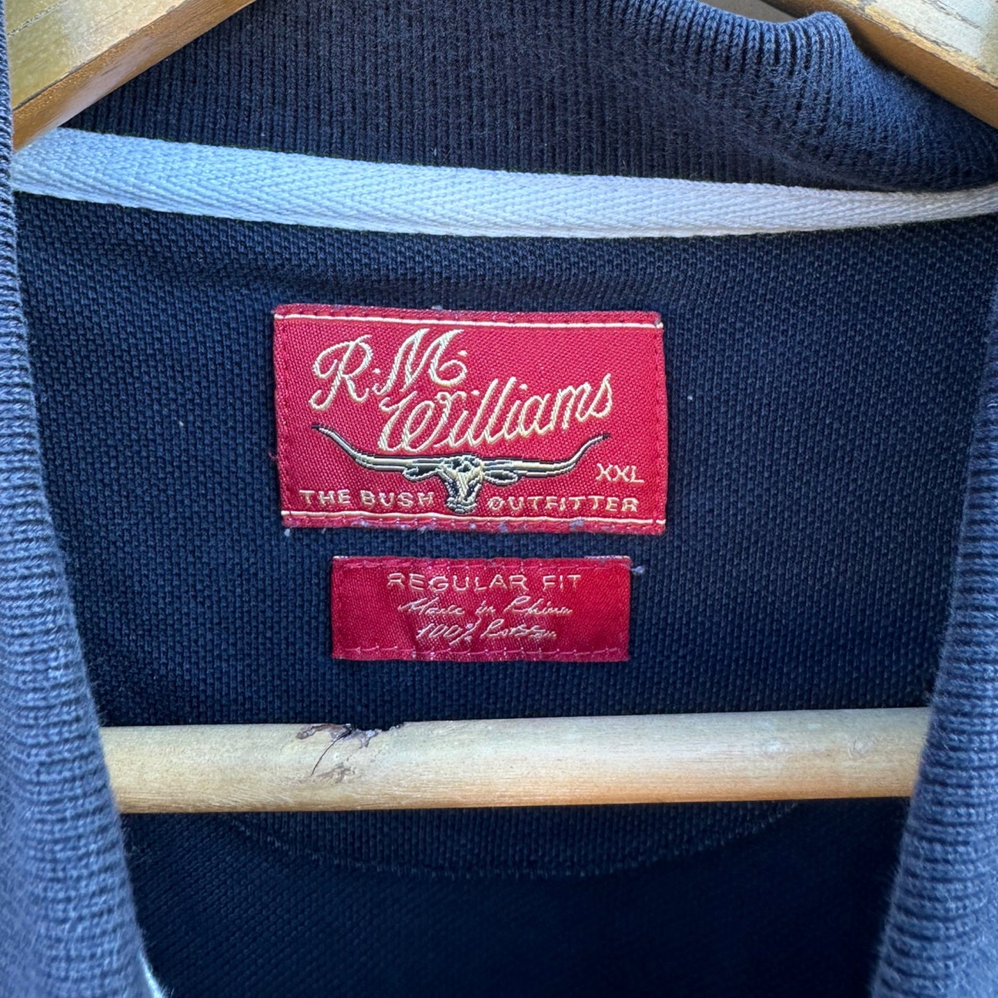 RM WILLIAMS NAVY BLUE SHORT SLEEVE POLO SHIRT