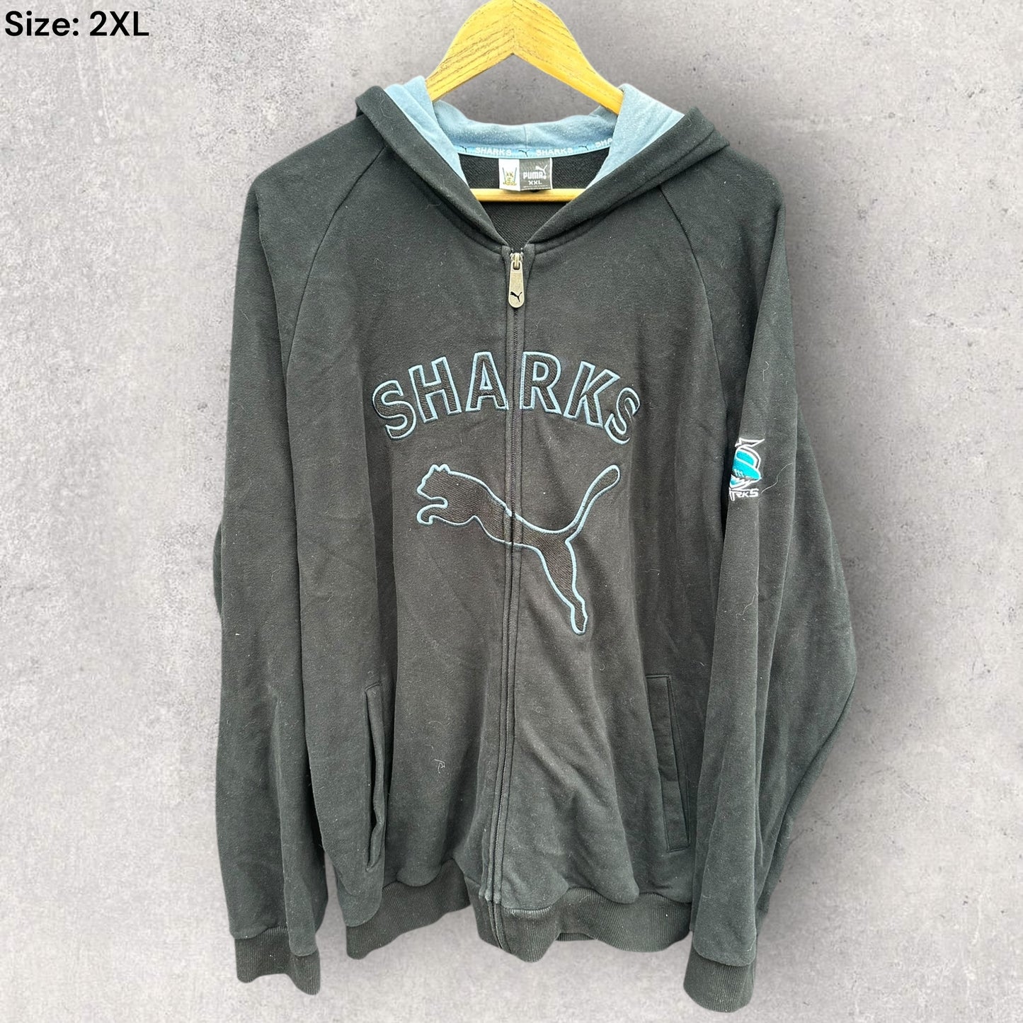 Cronulla Sharks Puma Vintage Full Zip Hooded NRL Jacket