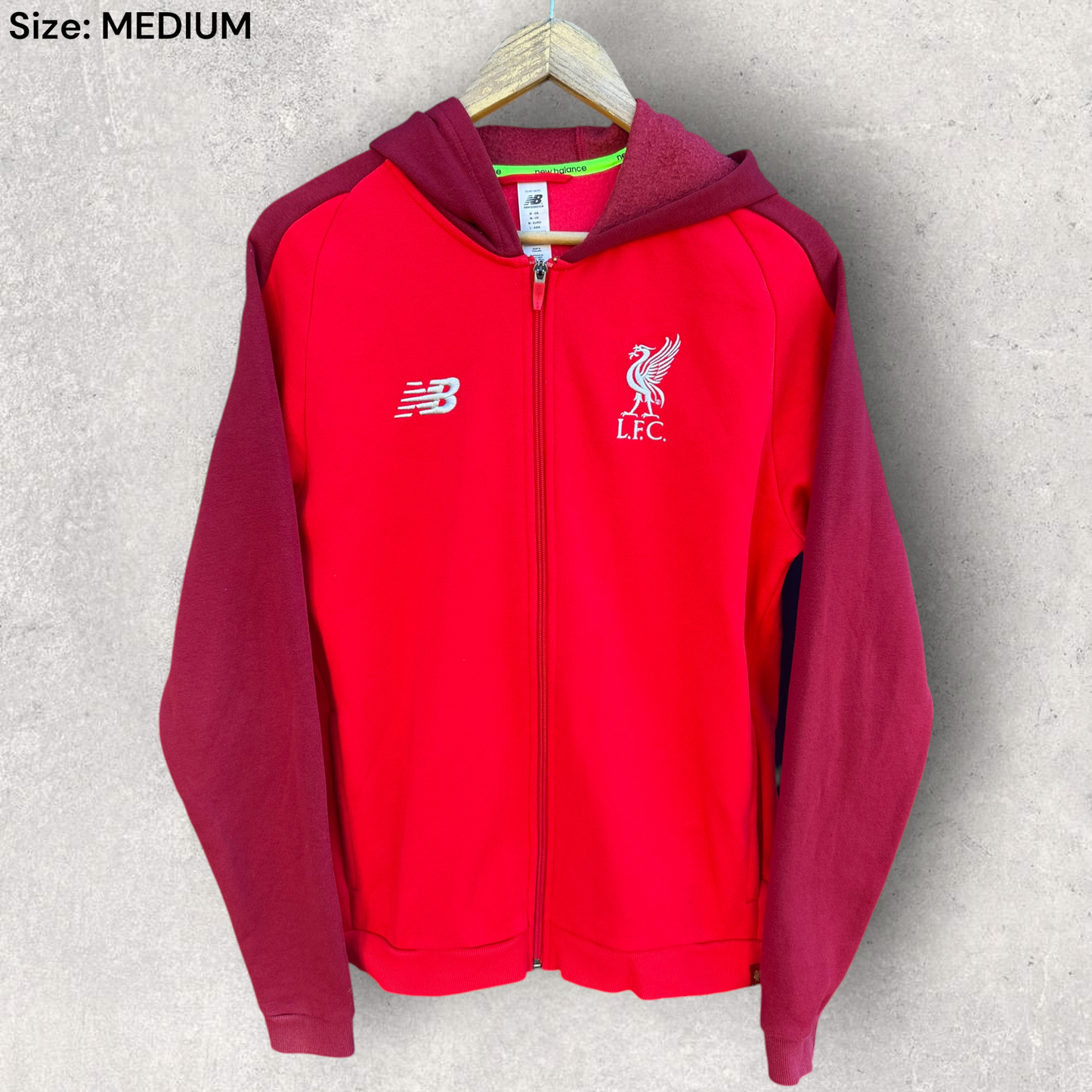 Liverpool FC New Balance Red Full Zip Hooded Football Jacket