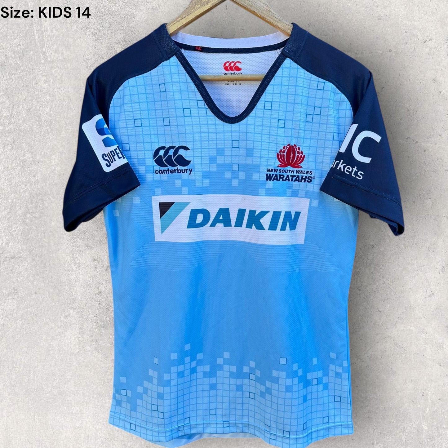 NSW WARATAHS CANTERBURY KIDS RUGBY UNION JERSEY