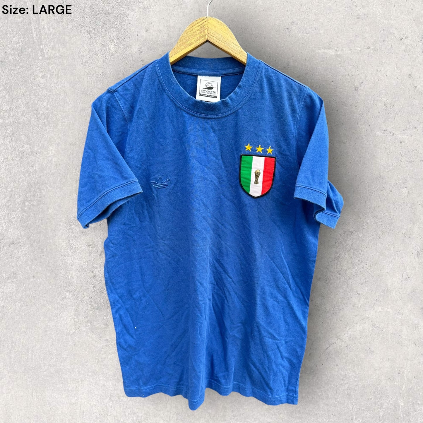 ITALY 1998 WORLD CUP VINTAGE BLUE FOOTBALL SHIRT