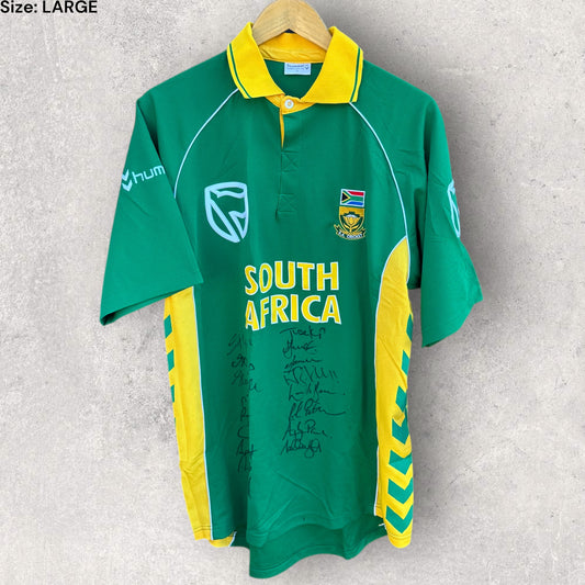 SOUTH AFRICA PROTEAS CRICKET ODI JERSEY SIGNED BY 2007 TEAM BRAND NEW WITH TAGS