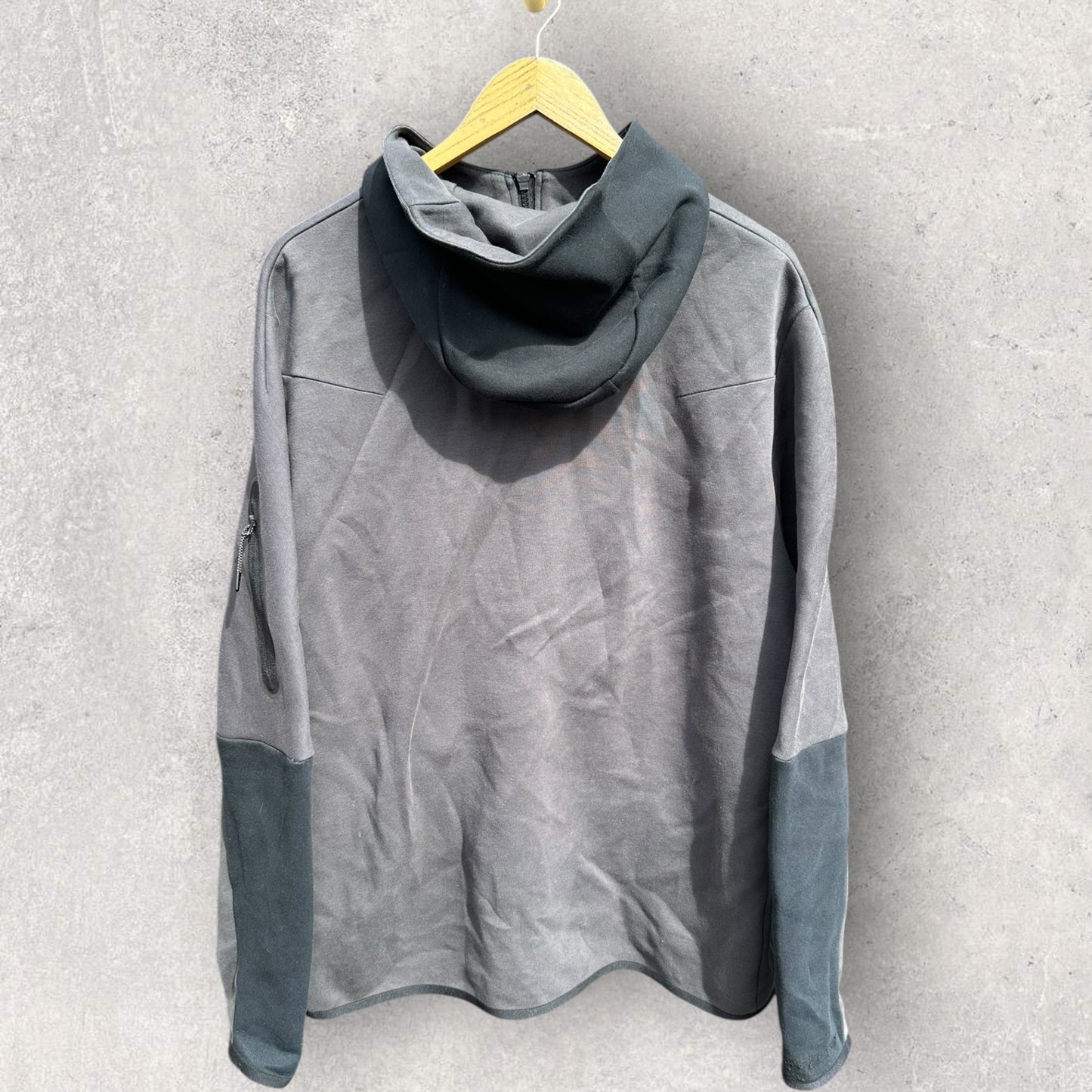 NIKE WINDRUNNER TECH FLEECE FULL ZIP HOODED JACKET GREY BLACK