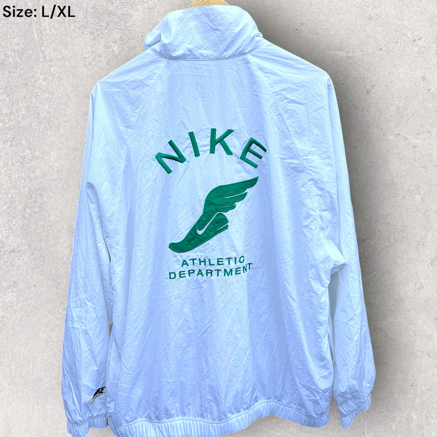 NIKE WOVEN WHITE/MALACHITE WINDBREAKER JACKET