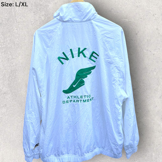 NIKE WOVEN WHITE/MALACHITE WINDBREAKER JACKET
