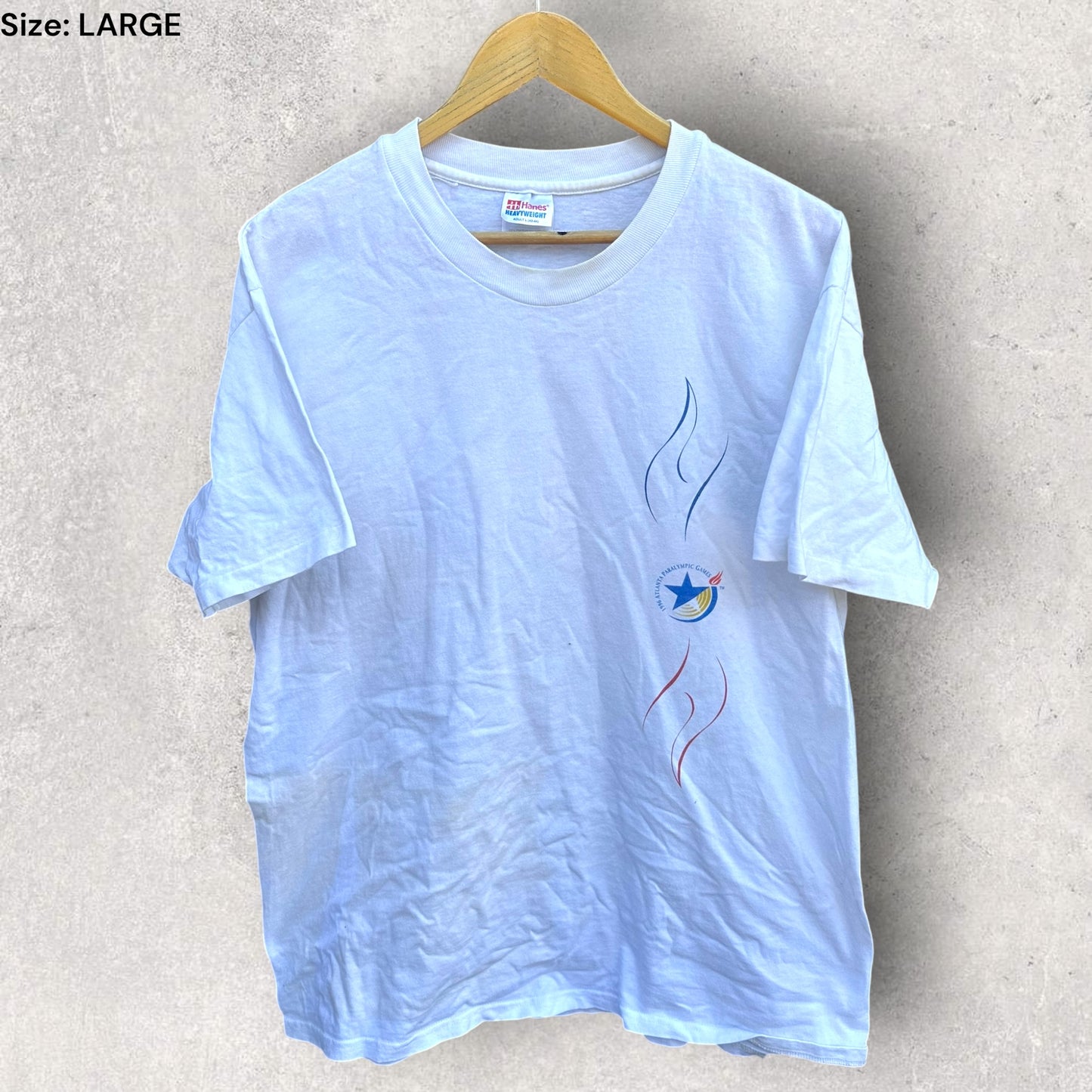 ATLANTA 1996 PARALYMPIC OLYMPIC GAMES VINTAGE WHITE SHIRT