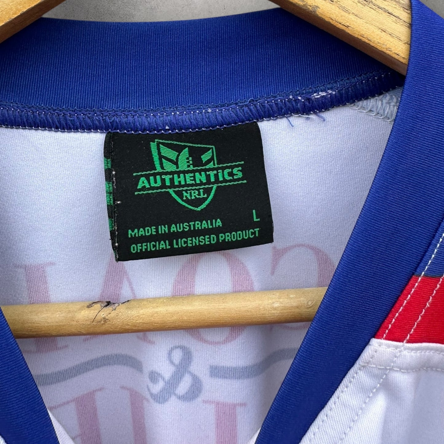 NEWCASTLE KNIGHTS TOYOTA CUP MATCH WORN #13 KOOGA JERSEY