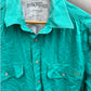 RM WILLIAMS STOCKYARD TURQUOISE HALF BUTTON LONG SLEEVE SHIRT