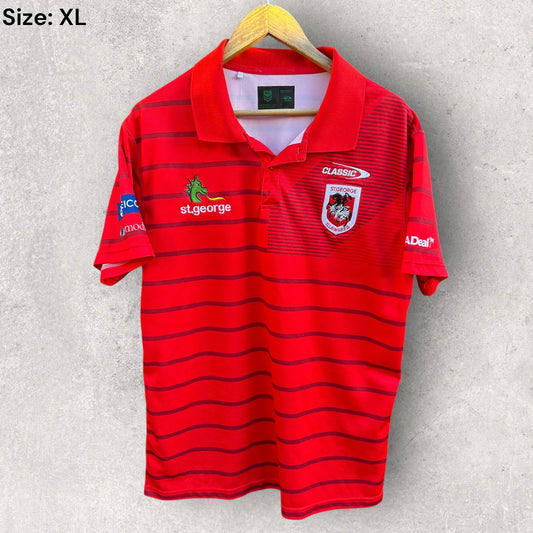 St George Illawarra Dragons Red Classic media Polo Shirt