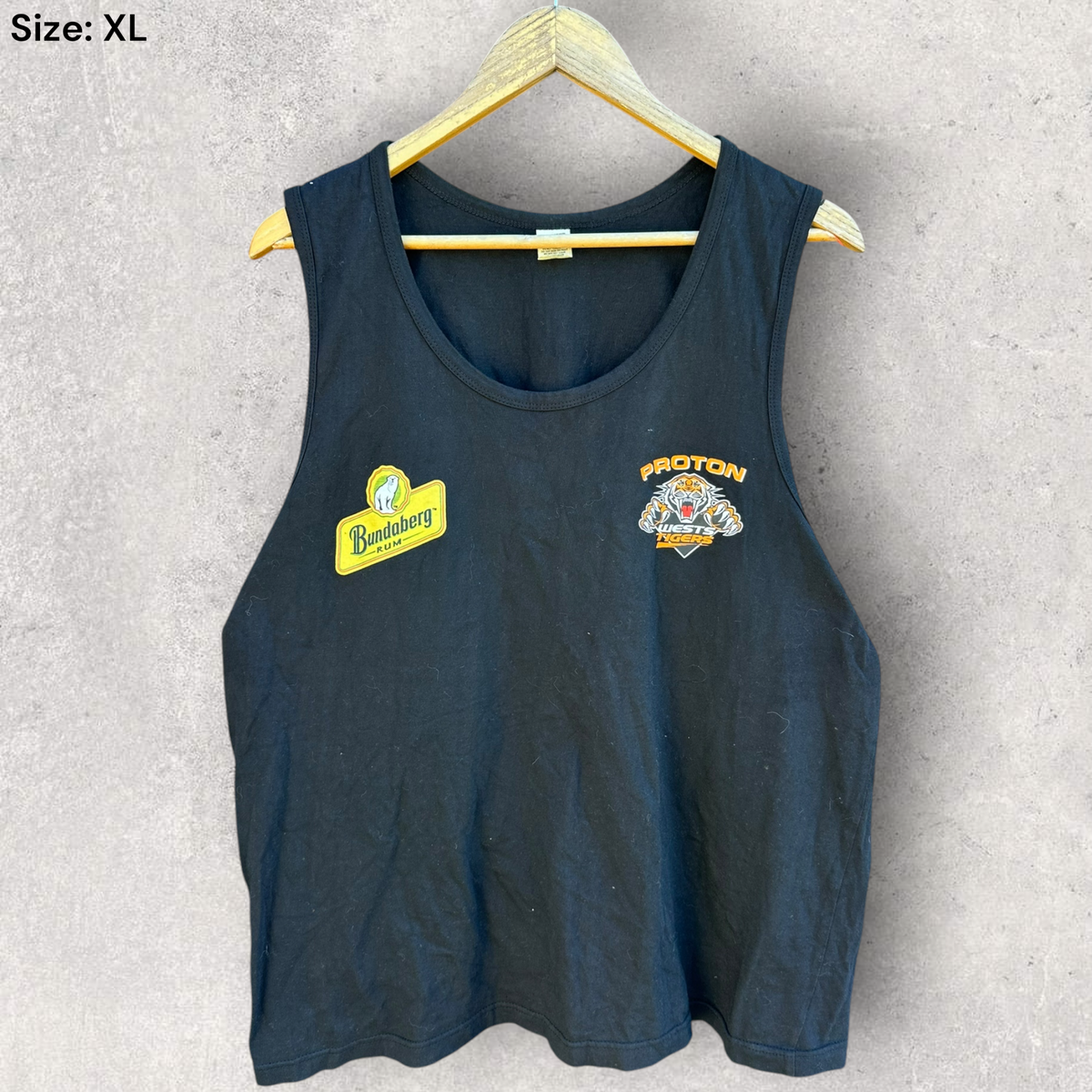 Wests Tigers Bundaberg Rum Black Singlet