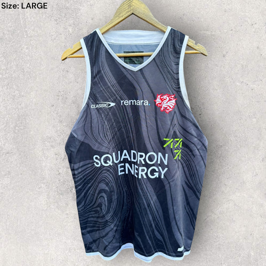ST GEORGE ILLAWARRA DRAGONS 2025 BLACK TRAINING SINGLET PLAYER ISSUED SIONE FINAU