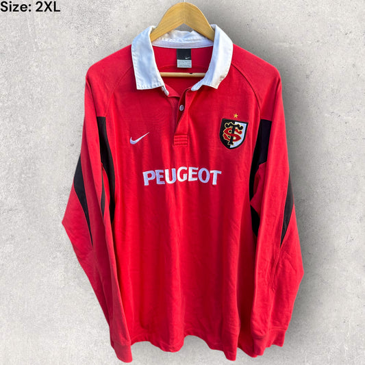 STADE TOULOUSE NIKE VINTAGE LONG SLEEVE RUGBY UNION JERSEY
