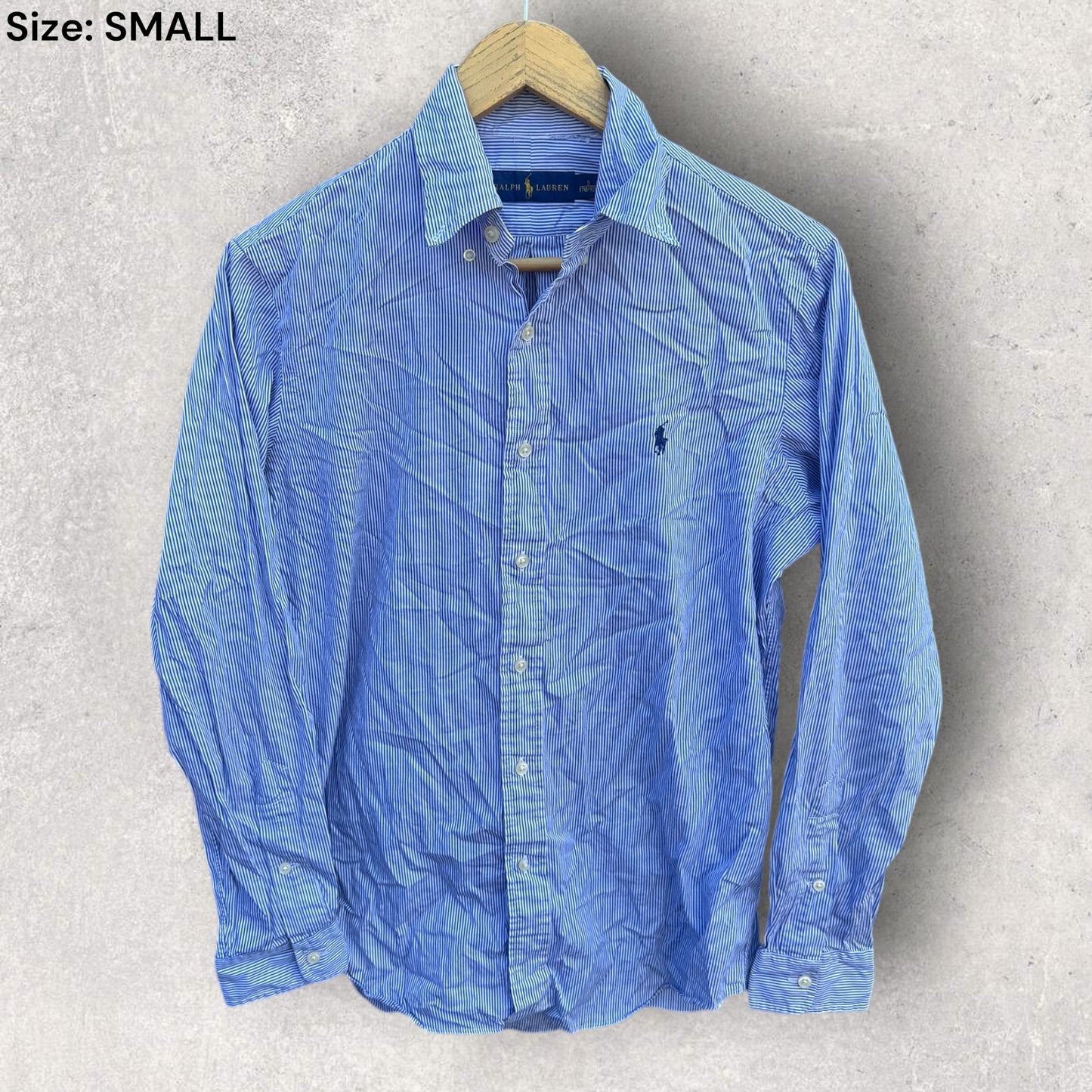 RALPH LAUREN POLO BLUE STRIPPED LONG SLEEVE SHIRT