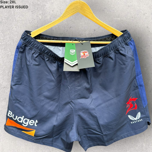 SYDNEY ROOSTERS CASTORE PLAYER ISSUED GRIP SHORTS BRAND NEW WITH TAGS
