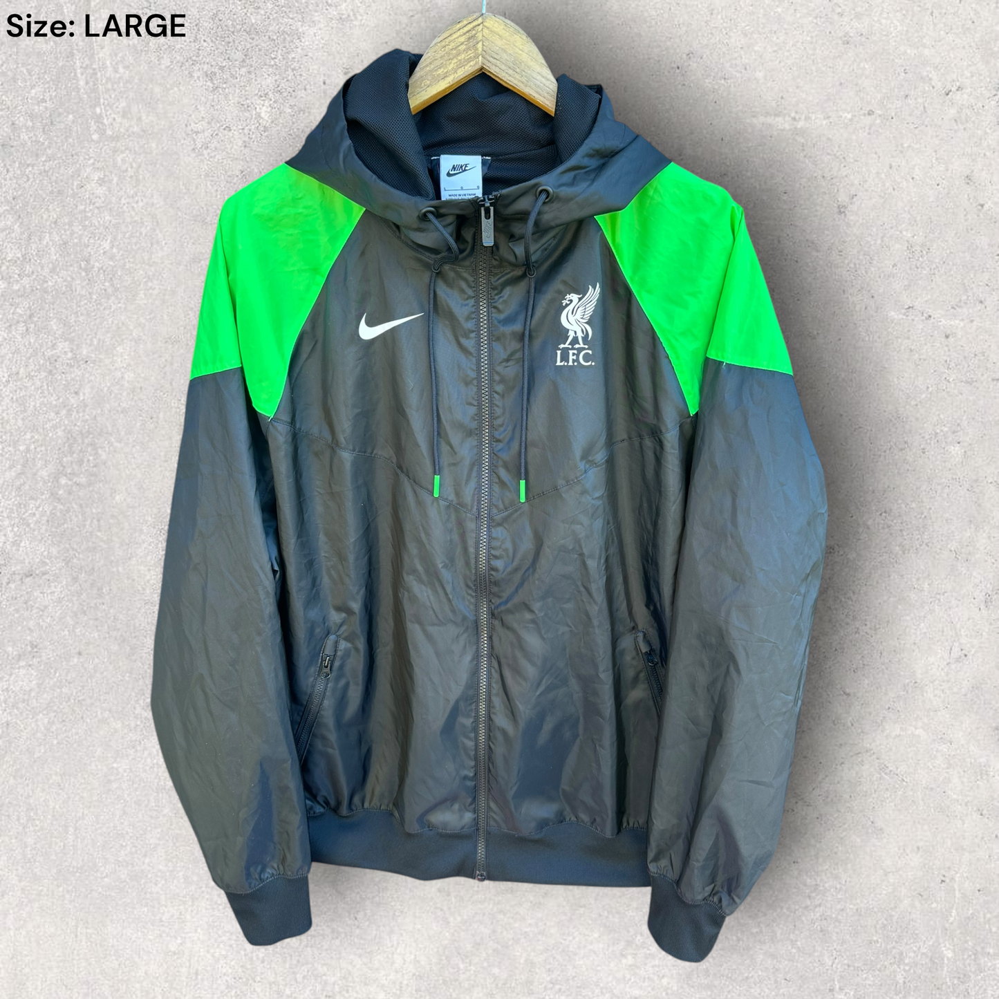 Liverpool FC Nike Windrunner Green & Black Hooded Football Jacket