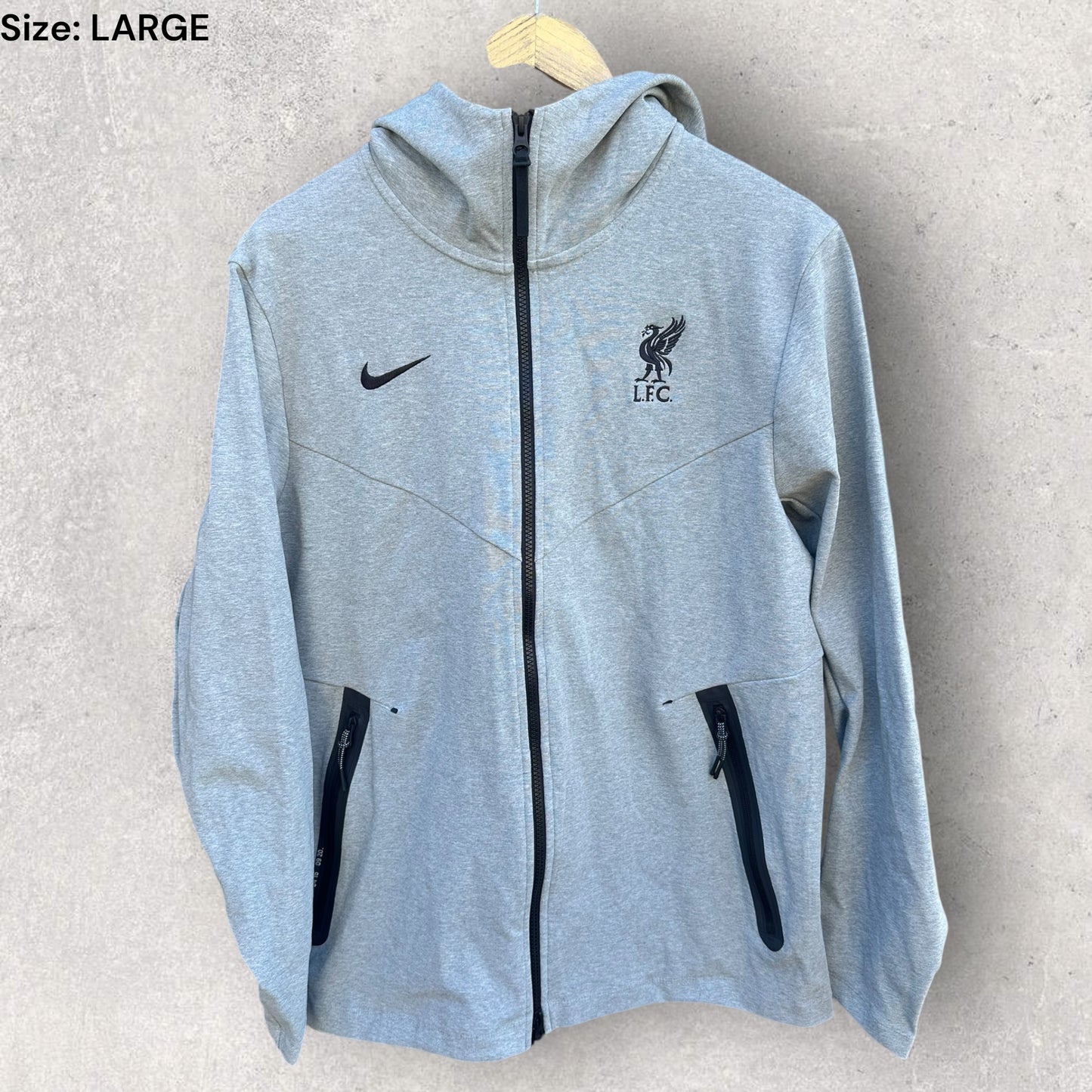 LIVERPOOL FC NIKE TECH PACK GREY HOODED JUMPER
