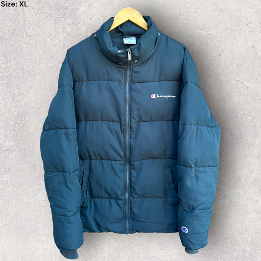 CHAMPION BLACK PUFFER JACKET