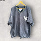 NEW YORK YANKEES MAJESTIC BLUE MLB OVERSIZED WINDBREAKER PULLOVER JACKET