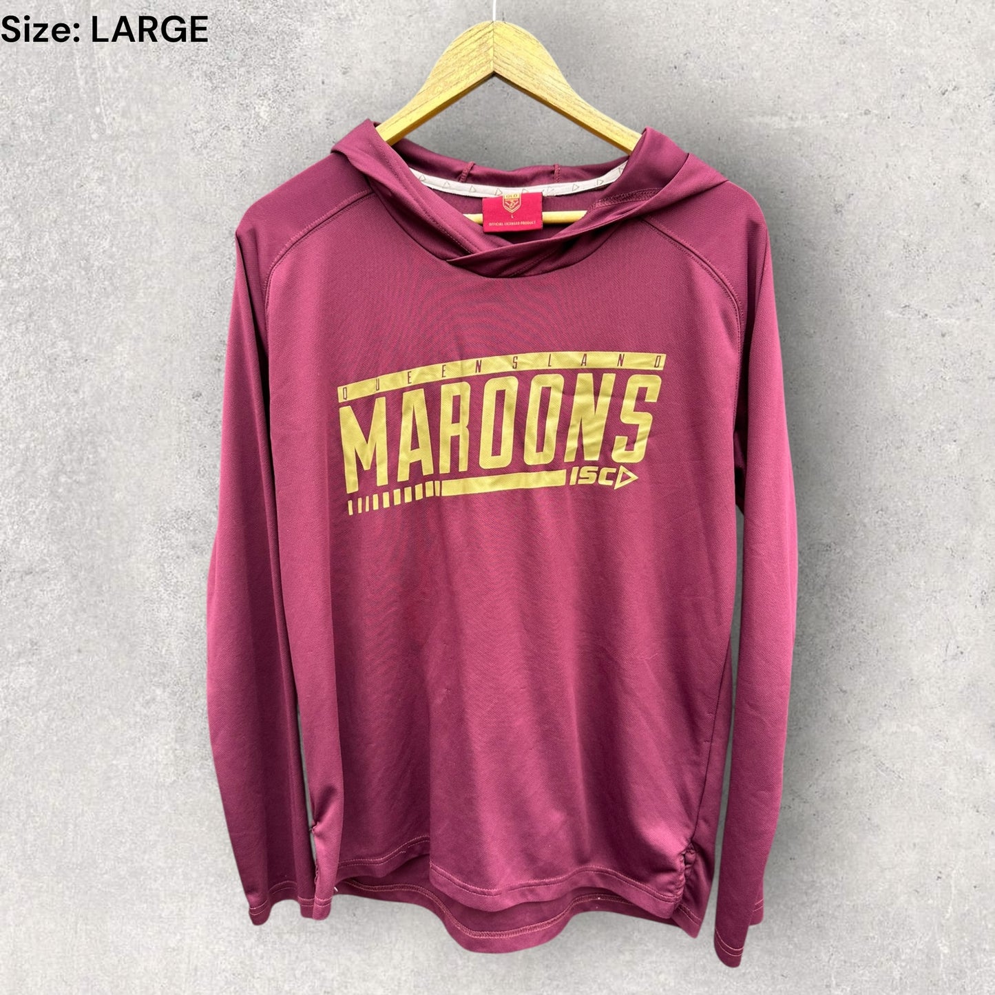 Queensland Maroons ISC Hooded Long Sleeve Shirt