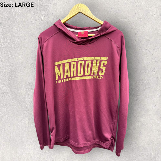 Queensland Maroons ISC Hooded Long Sleeve Shirt