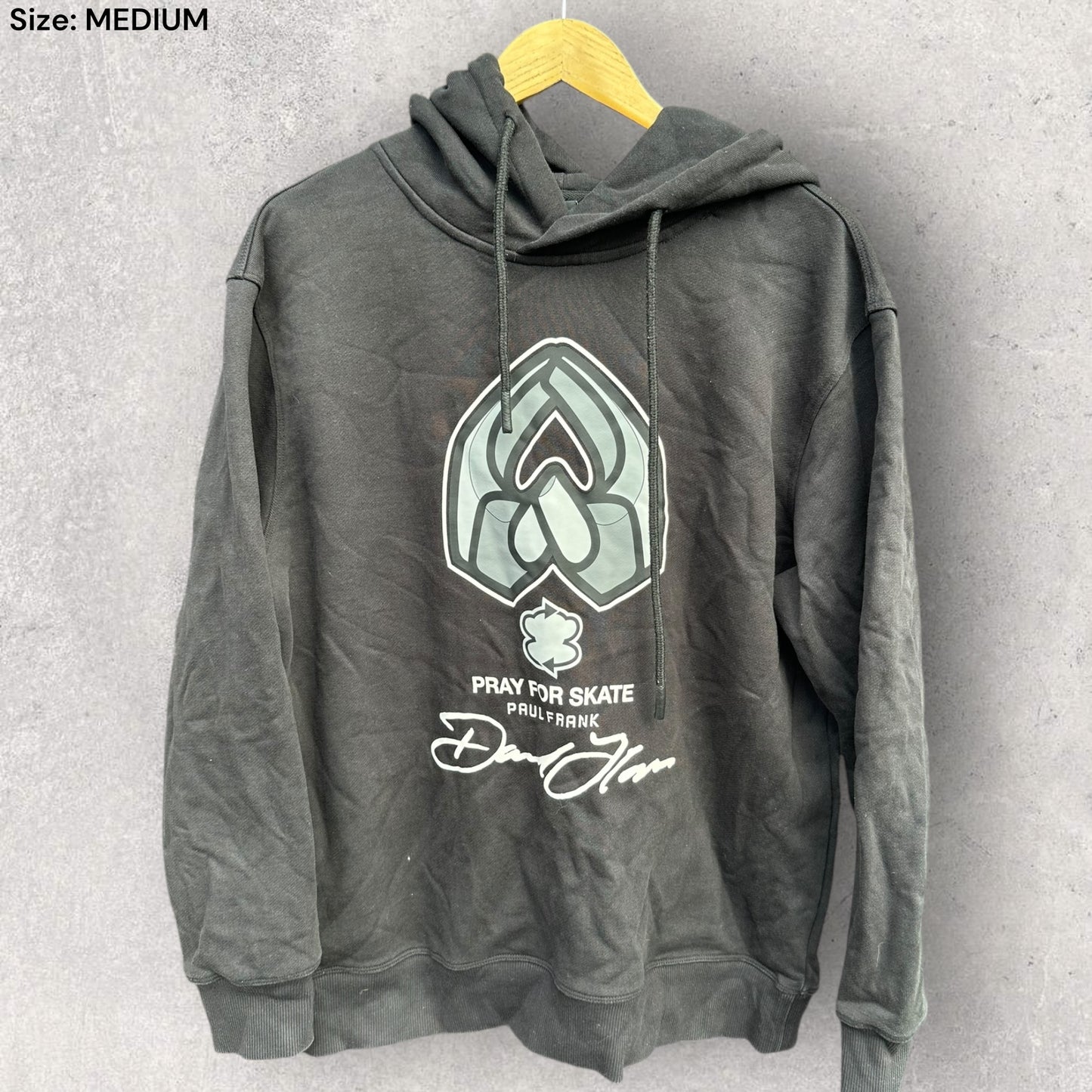 PAUL FRANK PRAY FOR SKATE BLACK PULLOVER HOODED JUMPER