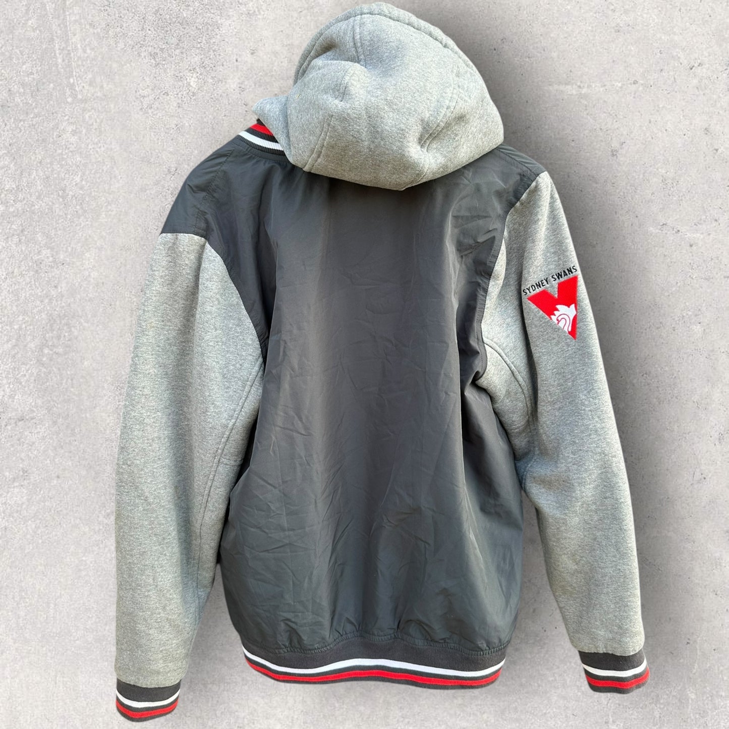 Sydney Swans ISC on field bomber afl hooded jacket