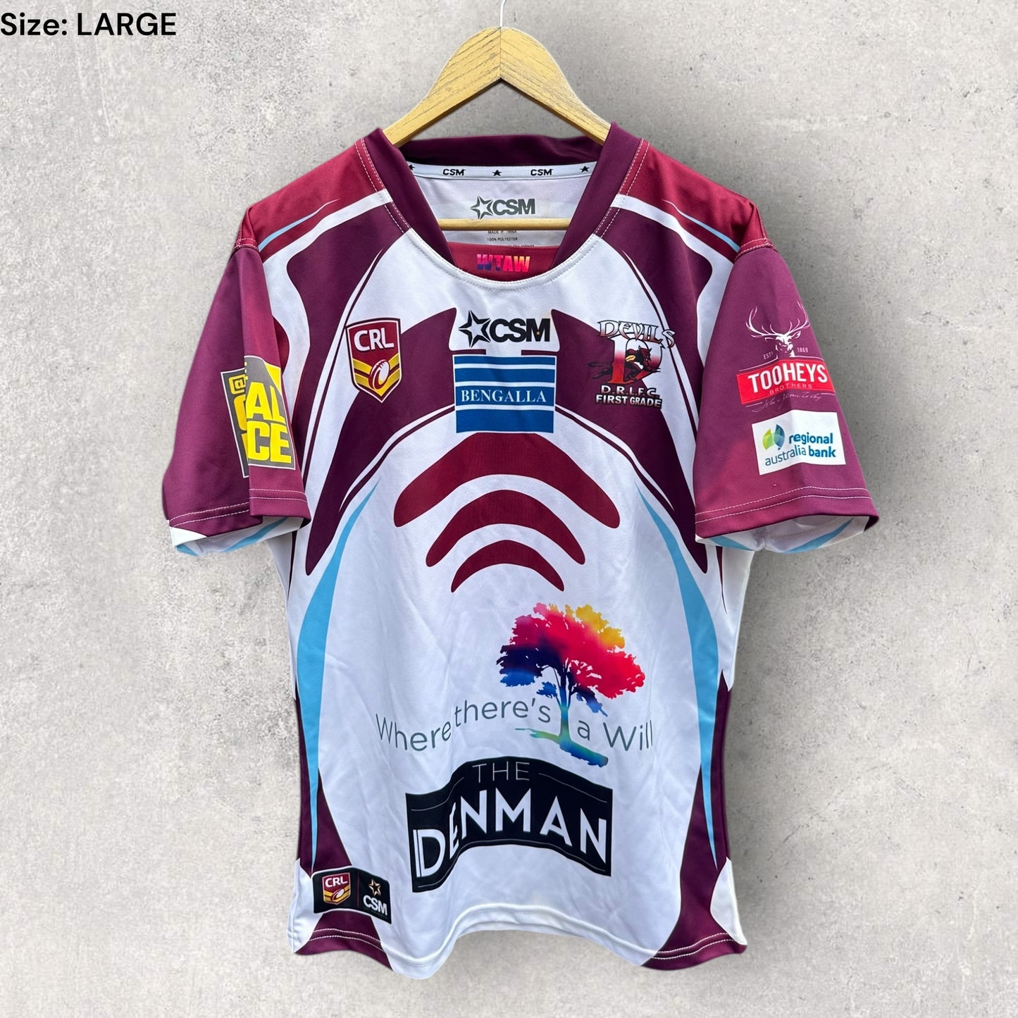 DENMAN DEVILS COUNTRY RUGBY LEAGUE MATCH JERSEY