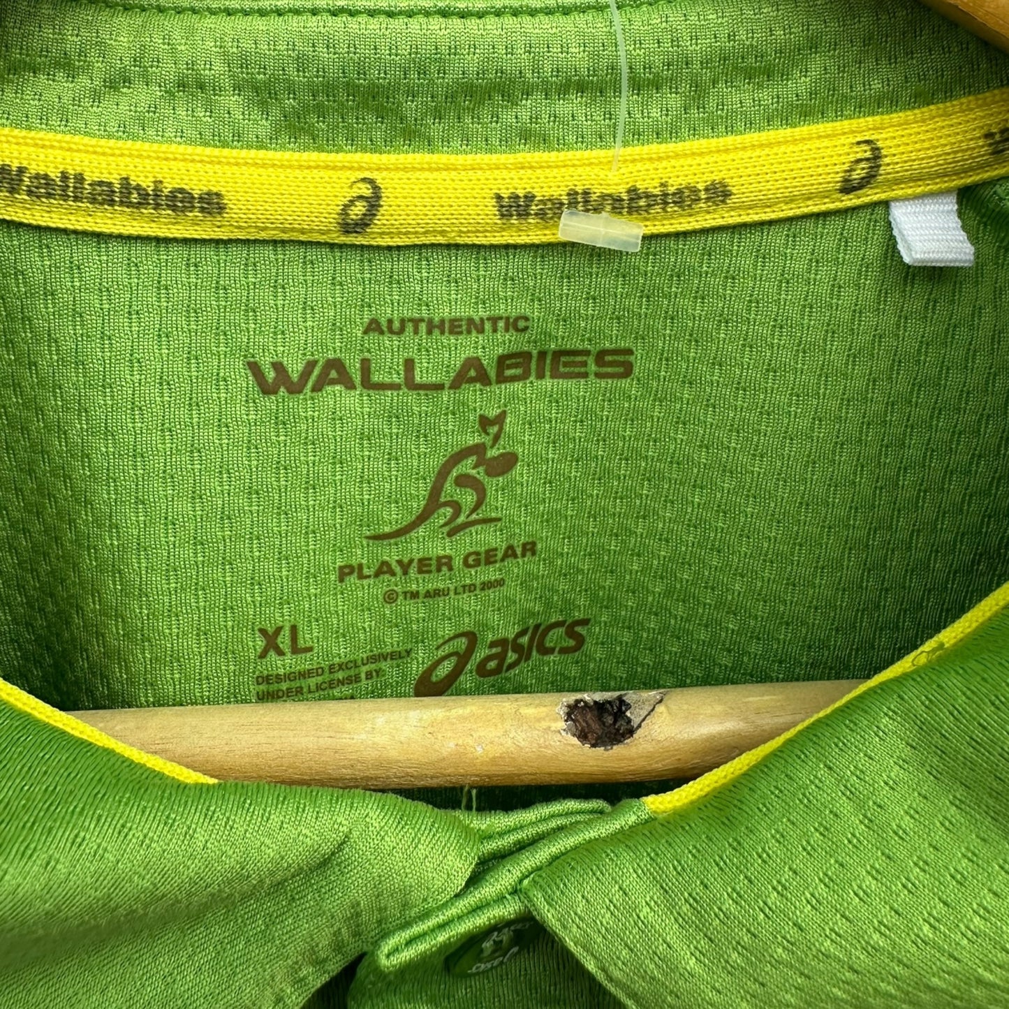 AUSTRALIAN WALLABIES ASICS GREEN RUGBY UNION POLO SHIRT