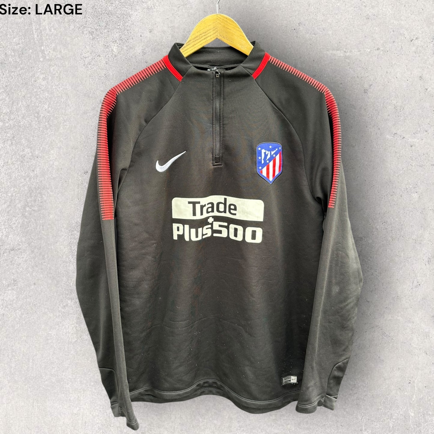 Atletico Madrid Nike black chest zip football jumper