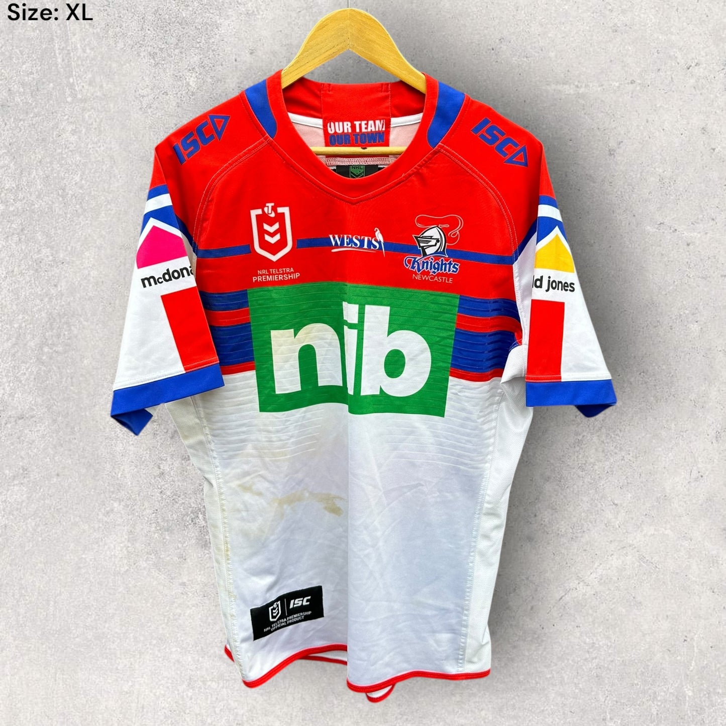 SIONE MATA’UTIA NEWCASTLE KNIGHTS 2020 AWAY MATCH WORN JERSEY