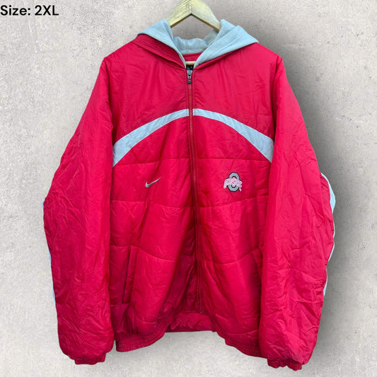 OHIO STATE BUCKEYES NIKE TEAM VINTAGE NCAA HOODED JACKET