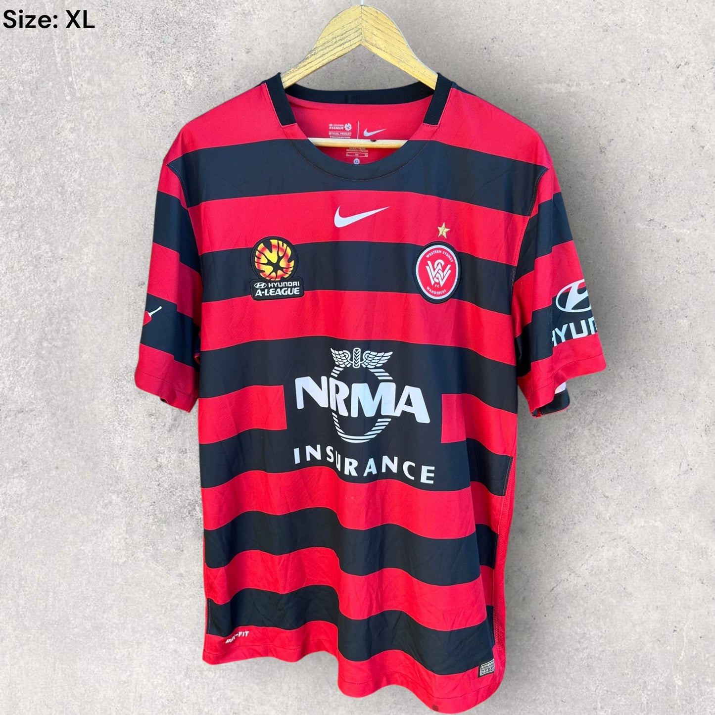 WESTERN SYDNEY WANDERERS 2015 HOME NIKE A LEAGUE FOOTBALL JERSEY