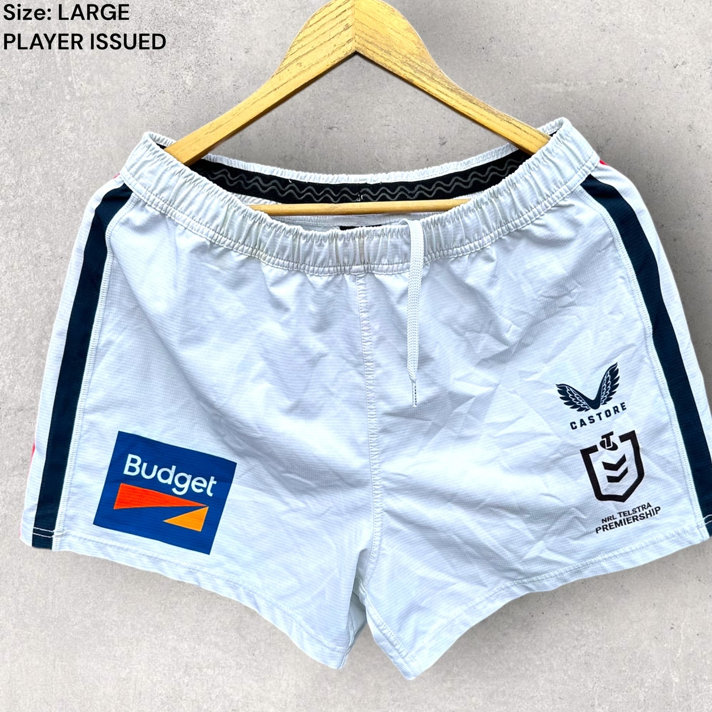 SYDNEY ROOSTERS CASTORE MATCH WORN PLAYER SHORTS