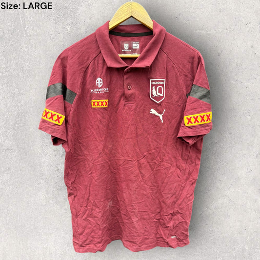 QUEENSLAND MAROONS PUMA STATE OF ORIGIN MEDIA POLO